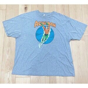 Vintage Aquaman Gray T Shirt 4XL DC Comics Justice League of America Member
